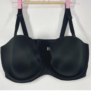 Cacique Strapless Bra Full Coverage Underwire Convertible Black 40F‎